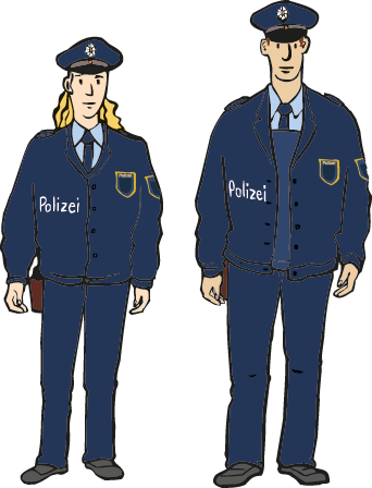 Grafik von zwei Polizisten