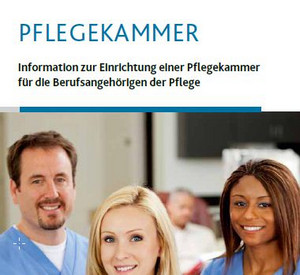 Deckblatt des Flyers „Information zur Einrichtung einer Pflegekammer