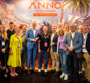 Die rheinland-pfälzische Delegation auf der Gamescom bei Ubisoft Mainz.