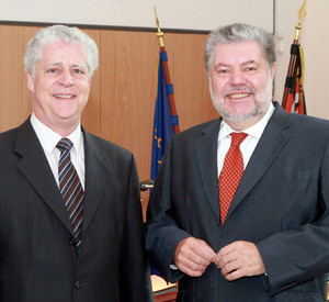 Genralkonsul Bucher und Ministerpräsident Beck; Bild: Sämmer
