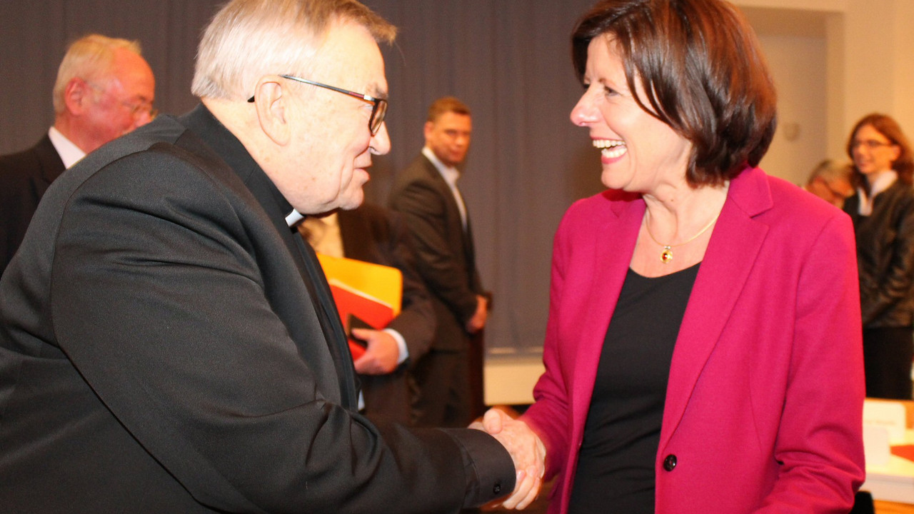 Ministerpräsidentin Malu Dreyer beim Martinsempfang mit Kardinal Karl Lehmann 