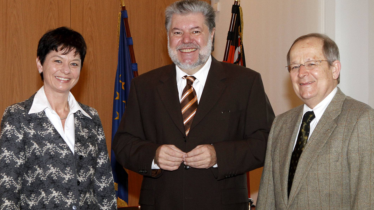 Heidrun Schulz, Kurt Beck und Otto-Werner Schade; Bild: Sämmer