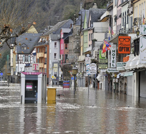 Hochwasser in Cochem; Bild: dpa