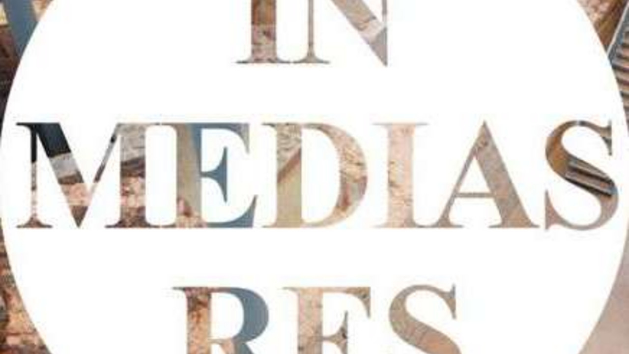 Logo der Ausstellung "in medias res"; Bild: Künstlerhaus Schloss Balmoral