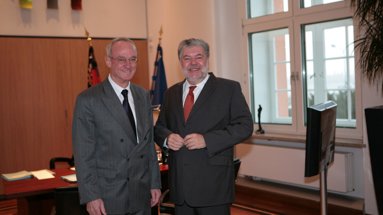 Alf Stephan und Ministerpräsident Beck; Bild: Pipprich