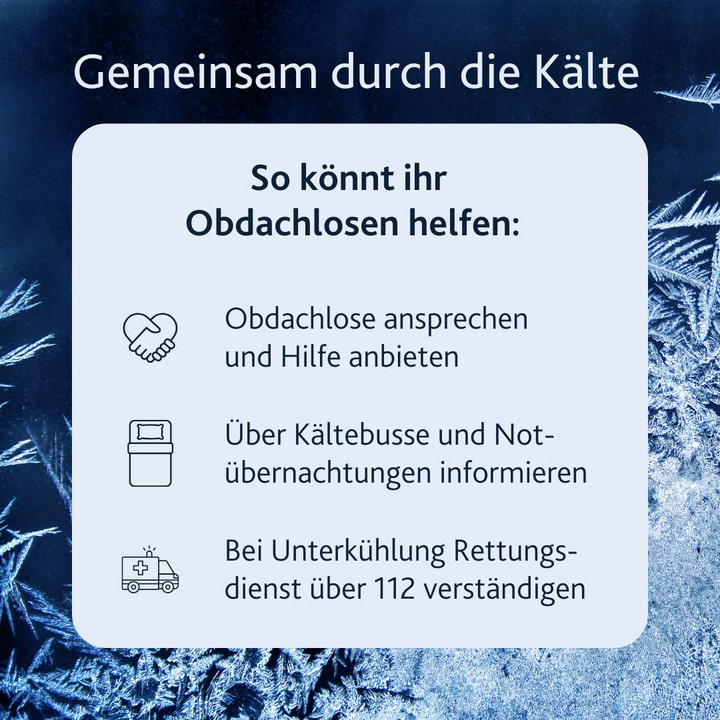 Kältehilfe für Obdachlose