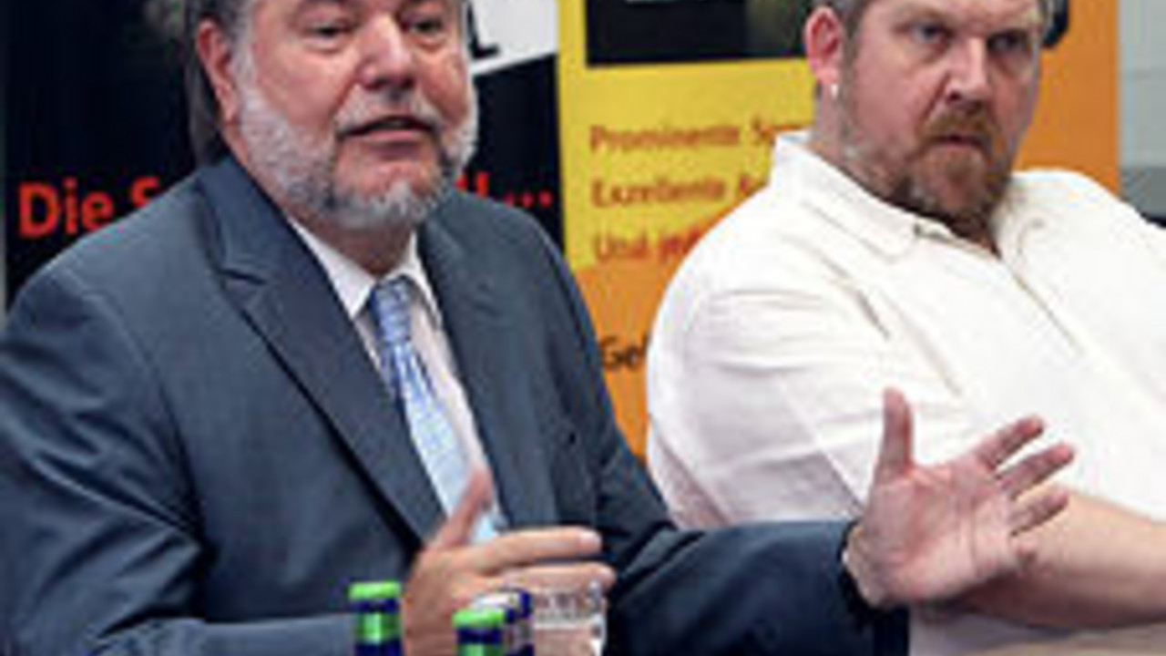 Ministerpräsident Kurt Beck mit Schauspieler Dietmar Bär
