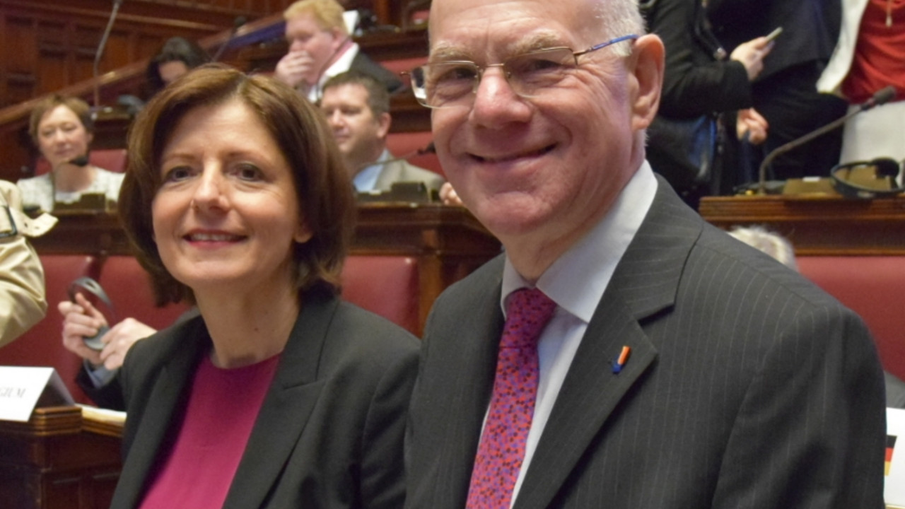 Ministerpräsidentin Dreyer und Bundestagspräsident Lammert