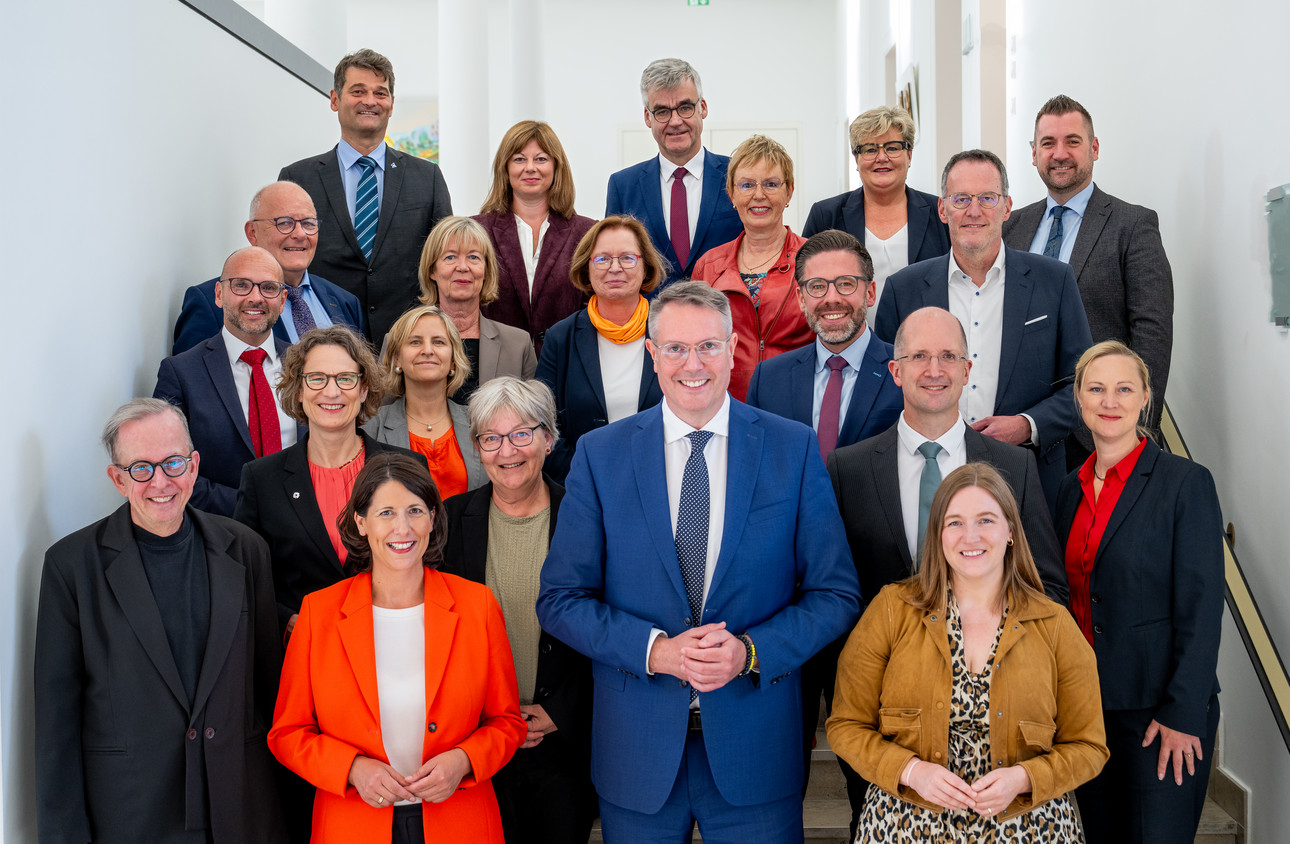 Der Ministerrat mit Leitungen der Evangelischen Kirchen in Rheinland-Pfalz.