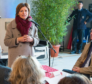 Ministerpräsidentin Malu Dreyer beim Richtfest des Brand- und Katastrophenschutzzentrums Trier