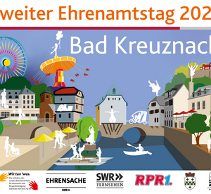 Der 18. Landesweite Ehrenamtstag findet auf Einladung von Ministerpräsidentin Malu Dreyer am 29. August 2021 in Bad Kreuznach statt. 