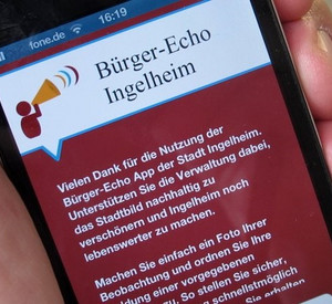 Bürger-Echo App der Stadt Ingelheim; Bild: dpa