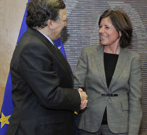 Ministerpräsidentin Malu Dreyer und der Präsident der EU-Kommission, José Barroso; Bild: Dauwe / © Staatskanzlei