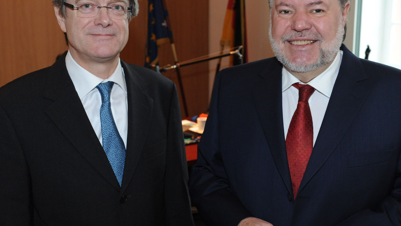 Generalkonsul Tribolet und Ministerpräsident Beck; Bild: Schäfer