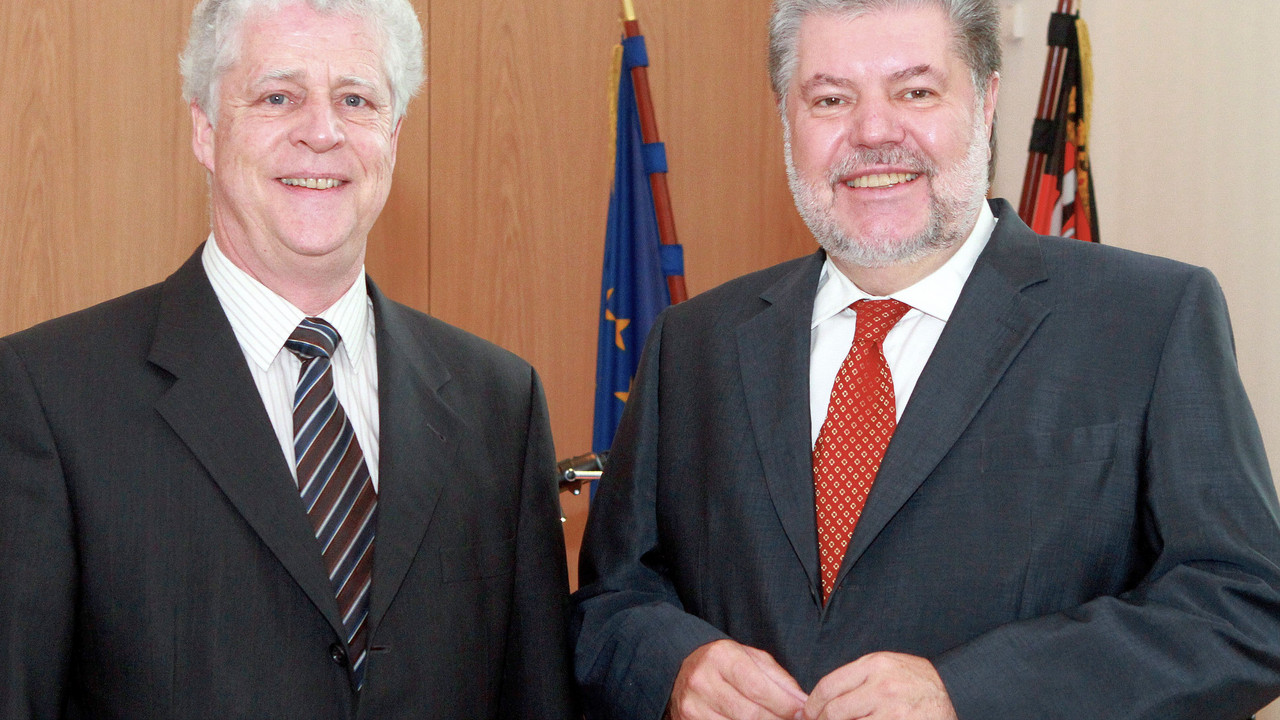 Genralkonsul Bucher und Ministerpräsident Beck; Bild: Sämmer