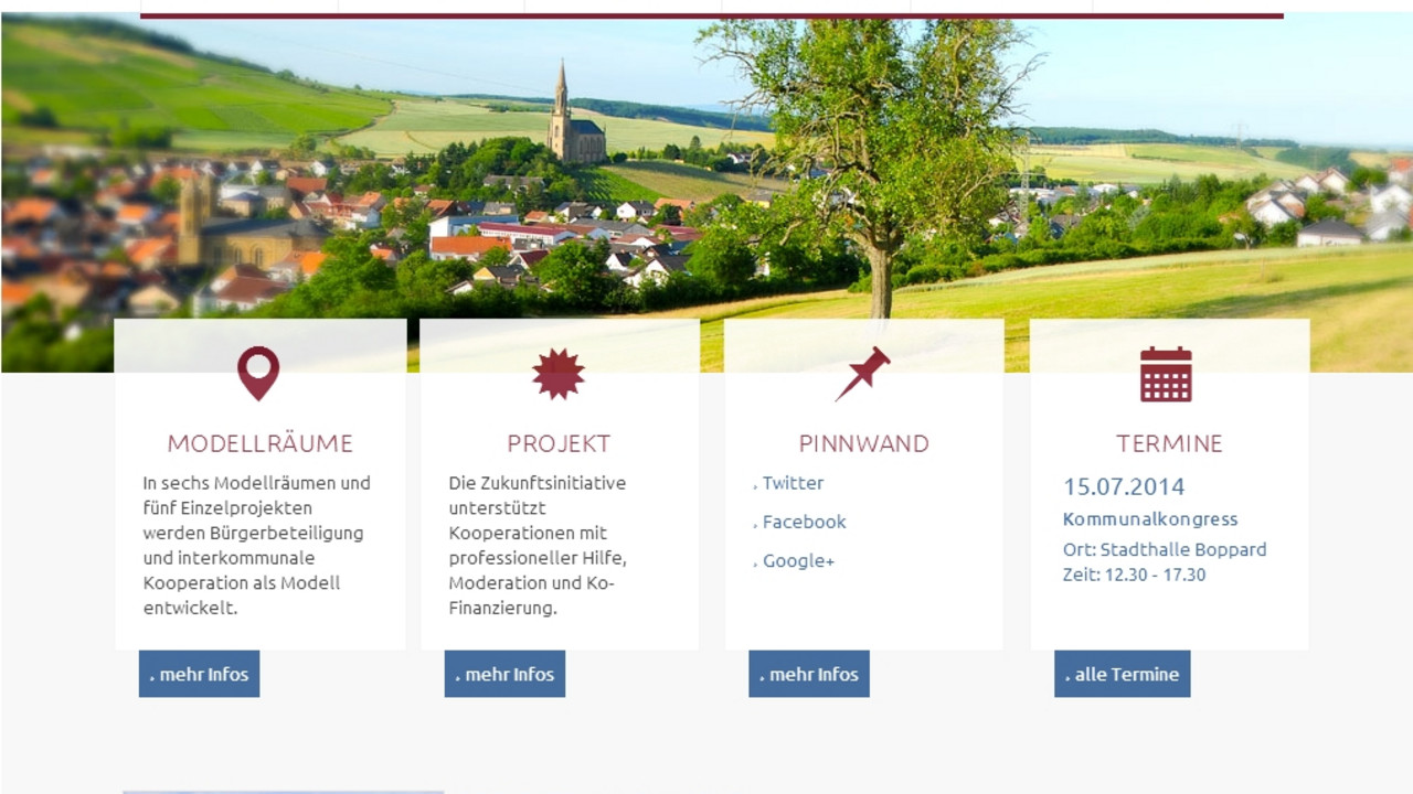 Screenshot der Seite Starke Kommunen - Starkes Land