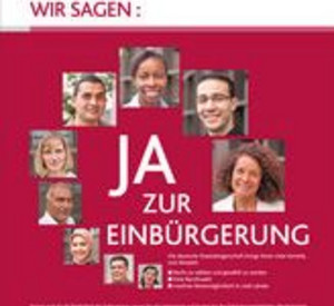 Plakat der Landeskampagne "Ja zur Einbürgerung"; Bild: MIFKJF