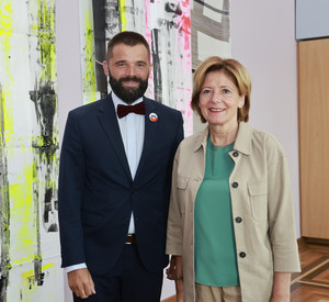 Ministerpräsidentin Malu Dreyer bei der Verabschiedung des polnischen Generalkonsuls Jakub Wawrzyniak.
