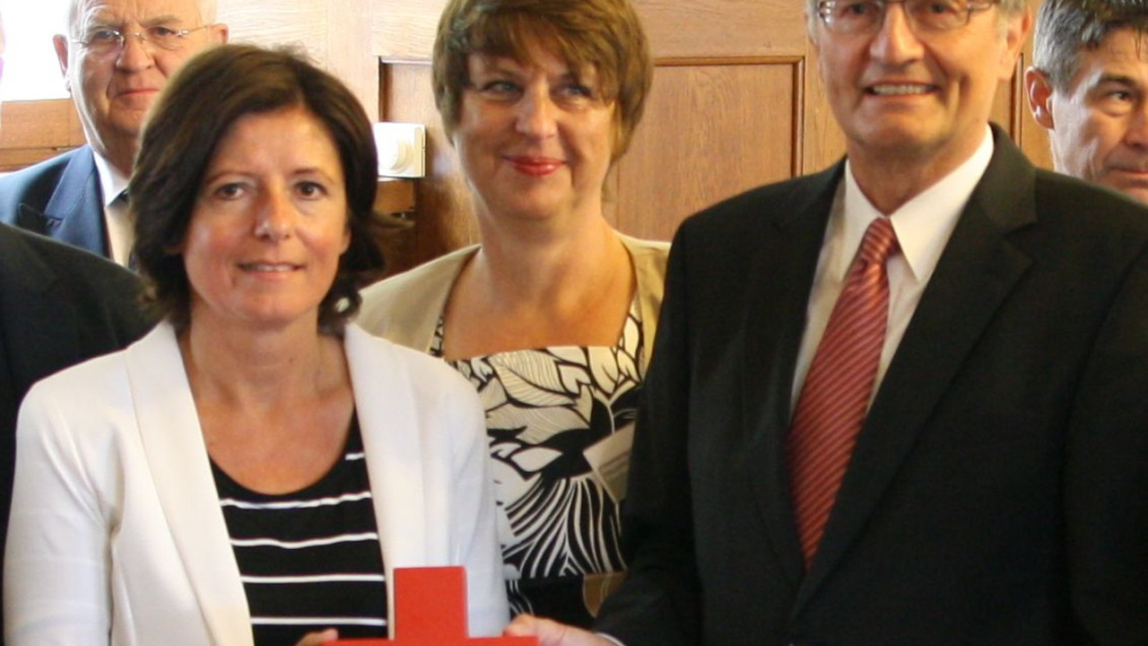Ministerpräsidentin Malu Dreyer bei der Feierstunde zum 150-jährigen Jubiläum des Deutschen Roten Kreuzes in Koblenz. Bild: DRK