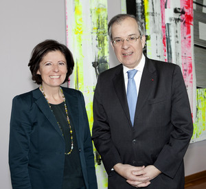 Ministerpräsidentin Dreyer mit dem französischen Botschafter Gourdault-Montagne. Bild: Martina Pipprich © Staatskanzlei rlp