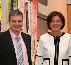 Ministerpräsidentin Malu Dreyer trifft EVG-Geschäftsstellenleiter Lars Kreer; Foto: Saemmer