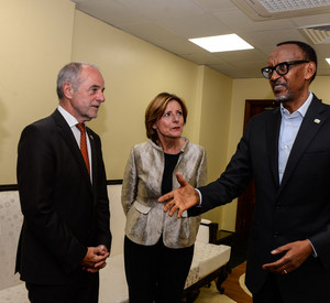 Beim Gespräch mit Präsident Paul Kagame 