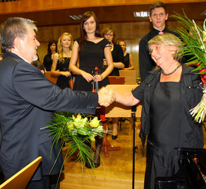 Gratulation für ein gelungenes Konzert; Bild:  Krzysztof Swiderski / © Staatskanzlei