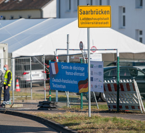 Deutsch-Französisches Corona-Testzentrum am Grenzübergang