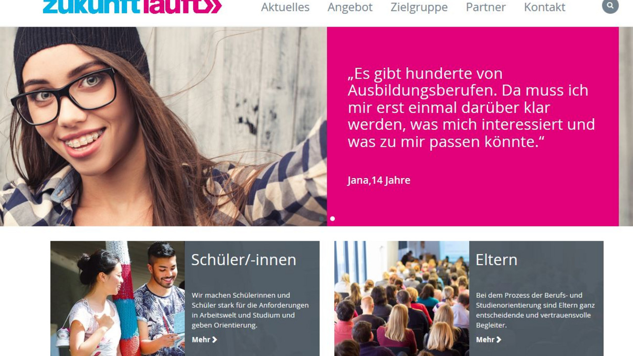 Die neue Homepage Zukunft läuft