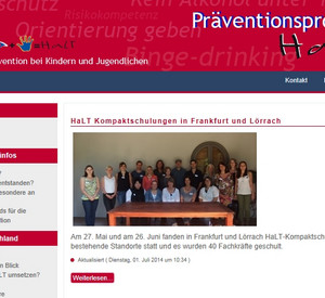 Homepage des Projekts HaLT