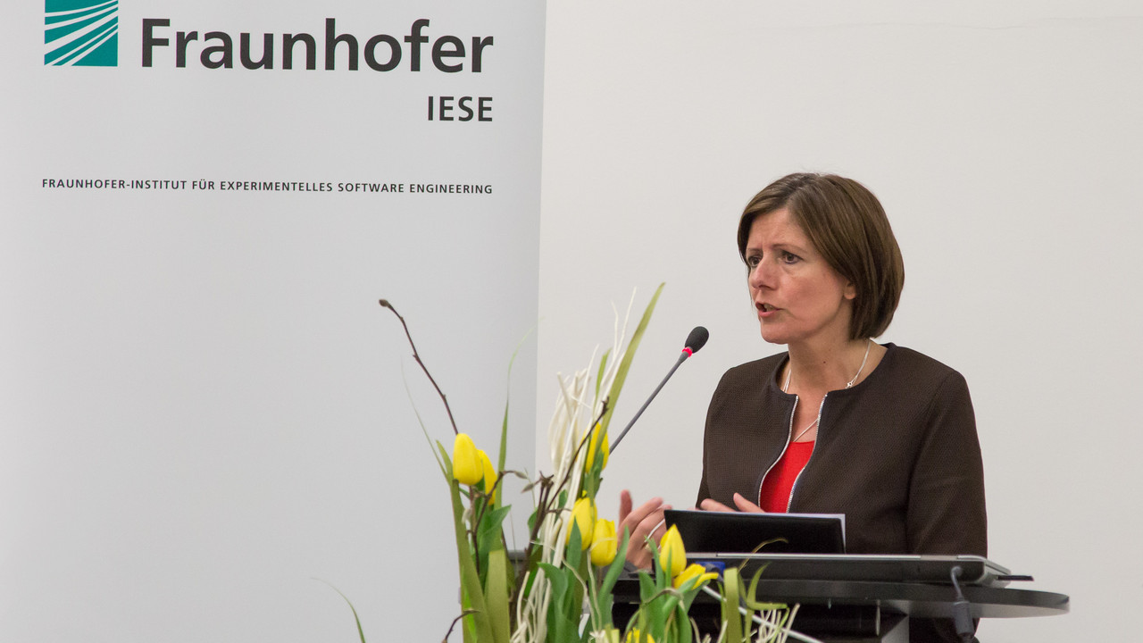 Ministerpräsidentin Malu Dreyer bei ihrer Rede; Foto: IESE