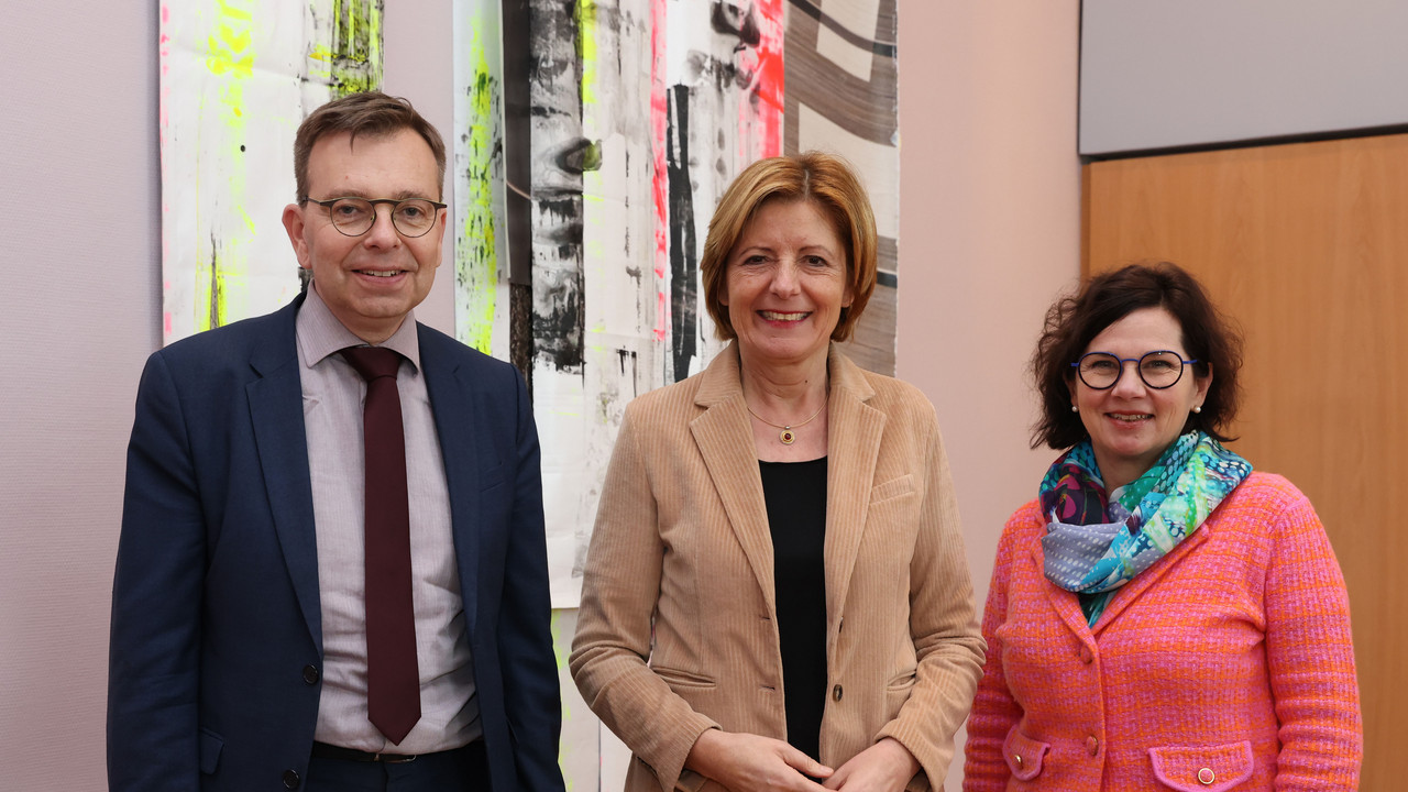 Burkhard Müller, Malu Dreyer, Heike Arend - Landkreistag Rheinland-Pfalz