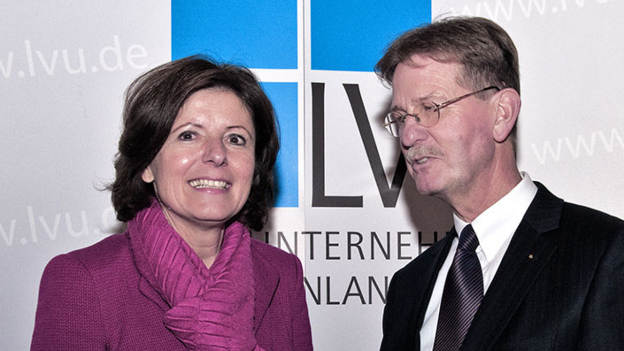 Ministerpräsidentin Malu Dreyer mit LVU-Präsident Gerhard Braun; Bild: LVU / Benz
