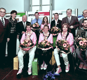 Empfang für die erfolgreichen Sportlerinnen und Sportler im Landtag; Bild: Benz