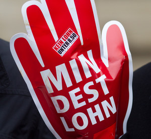 Forderung nach Mindestlohn; Bild: dpa