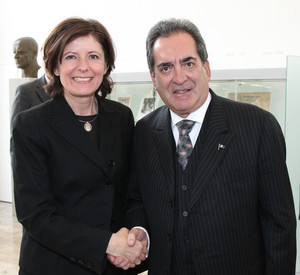 Ministerpräsidentin Malu Dreyer mit Carlos Lozano de la Torre, dem Gouverneur des mexikanischen Bundesstaates Aguascalientes; Bild: Stefan Sämmer / © Staatskanzlei