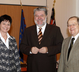 Heidrun Schulz, Kurt Beck und Otto-Werner Schade; Bild: Sämmer