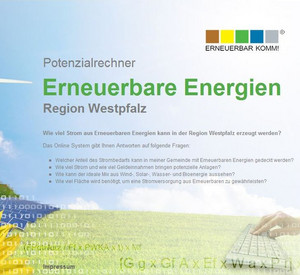 Die Startseite des Internetportals "Erneuerbar Komm"; Bild: rlp