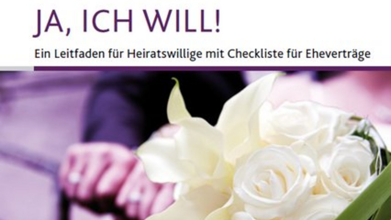 Titelseite der Broschüre "Ja, ich will!"; Bild: mifkjf