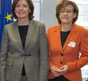 Dreyer und Conrad in Brüssel; Bild: rlp-Archiv