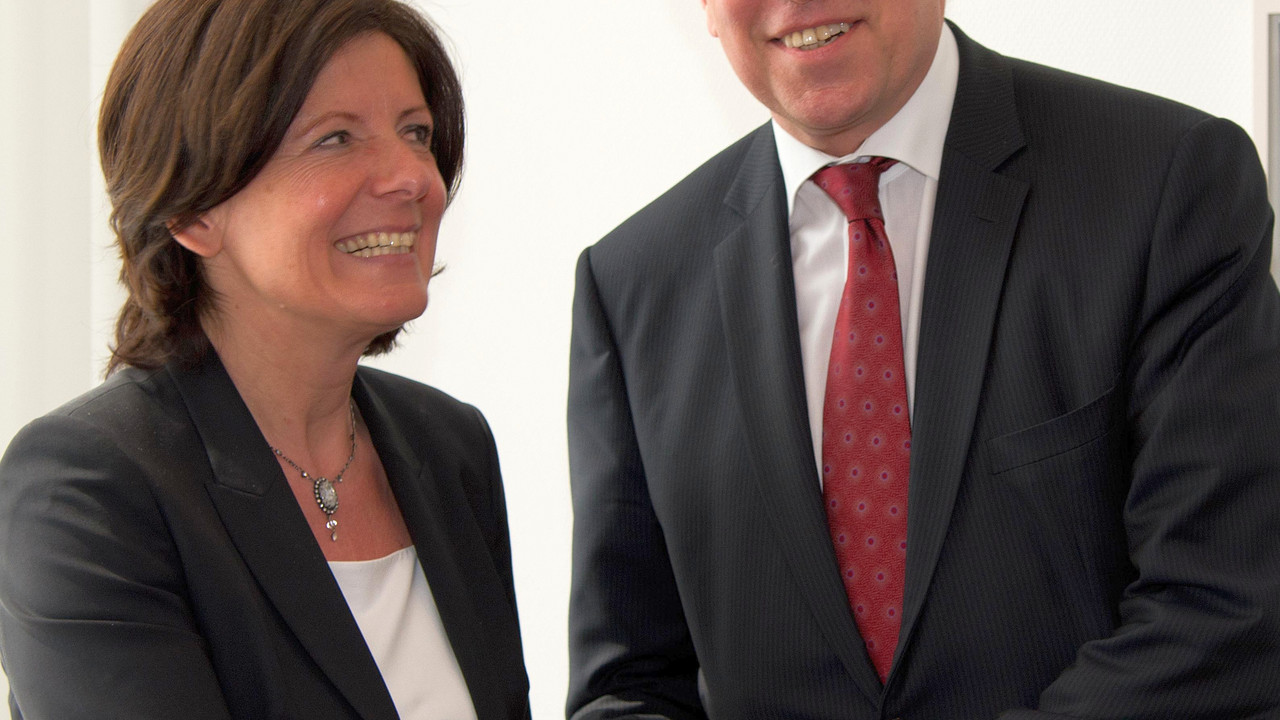 Treffen von Malu Dreyer und Georges Santer in Mainz; Bild: Silz