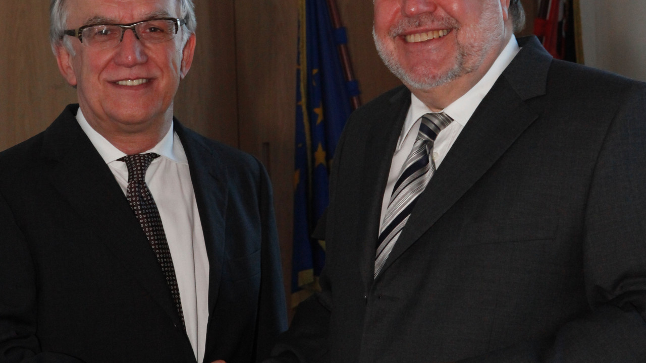 Ministerpräsident Beck mit Edgar Wagner; Bild: Melanie Bauer / © Staatskanzlei