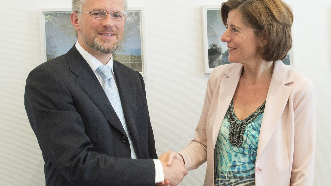 Ministerpräsidentin Malu Dreyer begrüßt den ukrainischen Botschafter Dr. Andrij J. Melnyk