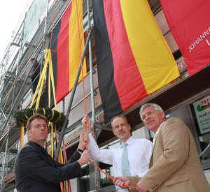 Richtfest beim Ersatzneubau der Kernphysik; Bild: Sämmer