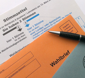 Wahlbogen und -umschläge der Landtagswahl