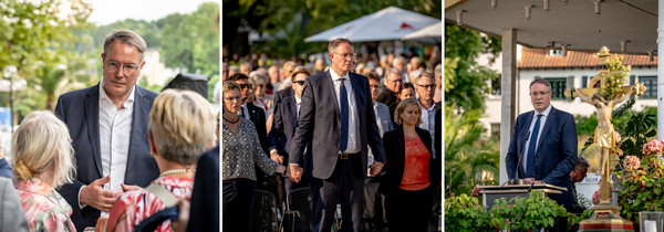 Auf dem Bild ist Ministerpräsident Alexander Schweitzer bei der Gedenkveranstaltung zum 4. Jahr der Flutkatastrophe zu sehen.