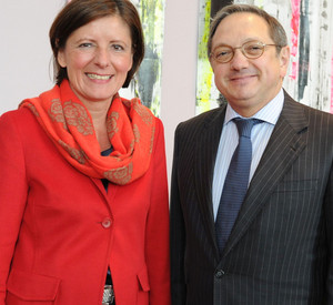 Ministerpräsidentin Malu Dreyer empfängt den portugiesischen Botschafter Luis de Almeida Sampaio; Bild: Schäfer / © Staatskanzlei