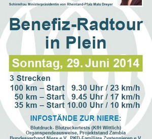 Plakat der sechsten Benefiz-Nierentour; Bild: PKD Familiäre Zystennieren e. V.