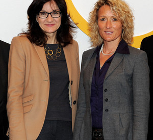 Die Chefin der Staatskanzlei, Staatssekretärin Jacqueline Kraege, und die Aargauer Regierungschefin, Frau Landammann Susanne Hochuli; Bild: Kristina Schäfer / © Staatskanzlei