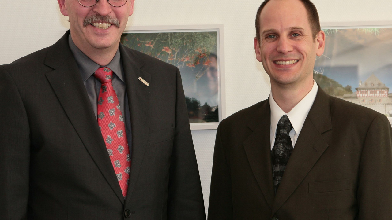 Staatssekretär Stadelmaier und der kanadische Gesandte Walsh; Bild: Pipprich